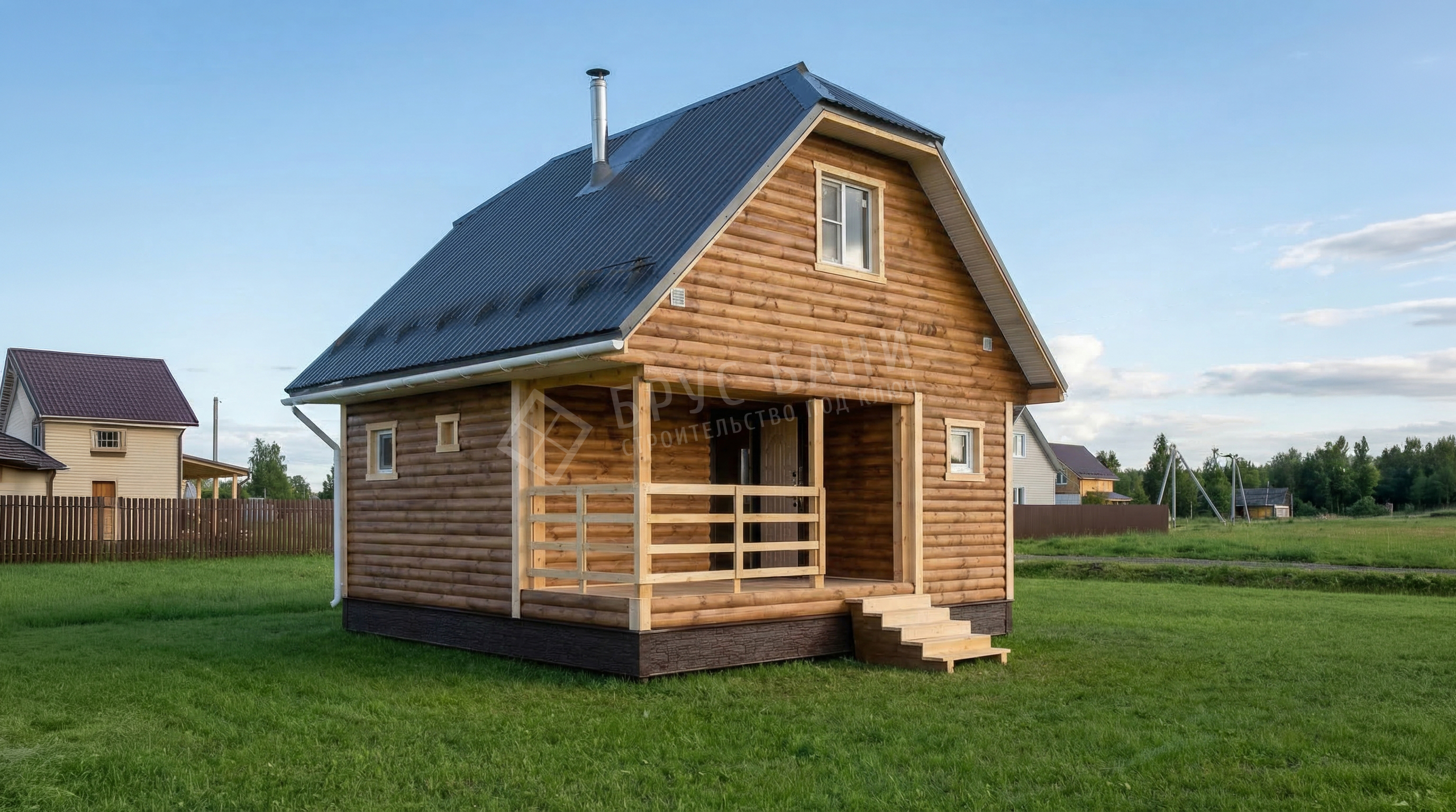 Каркасная баня 6х6 Лобня