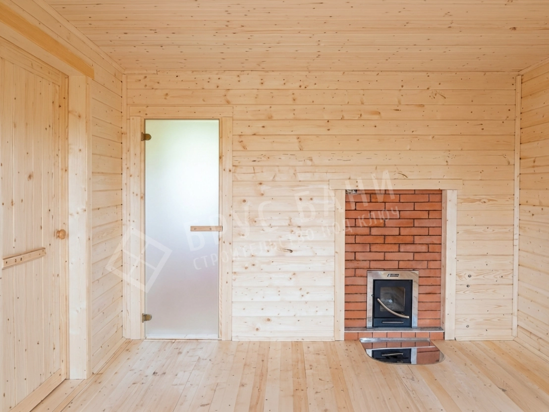 отделка каркасной бани 7x7.5