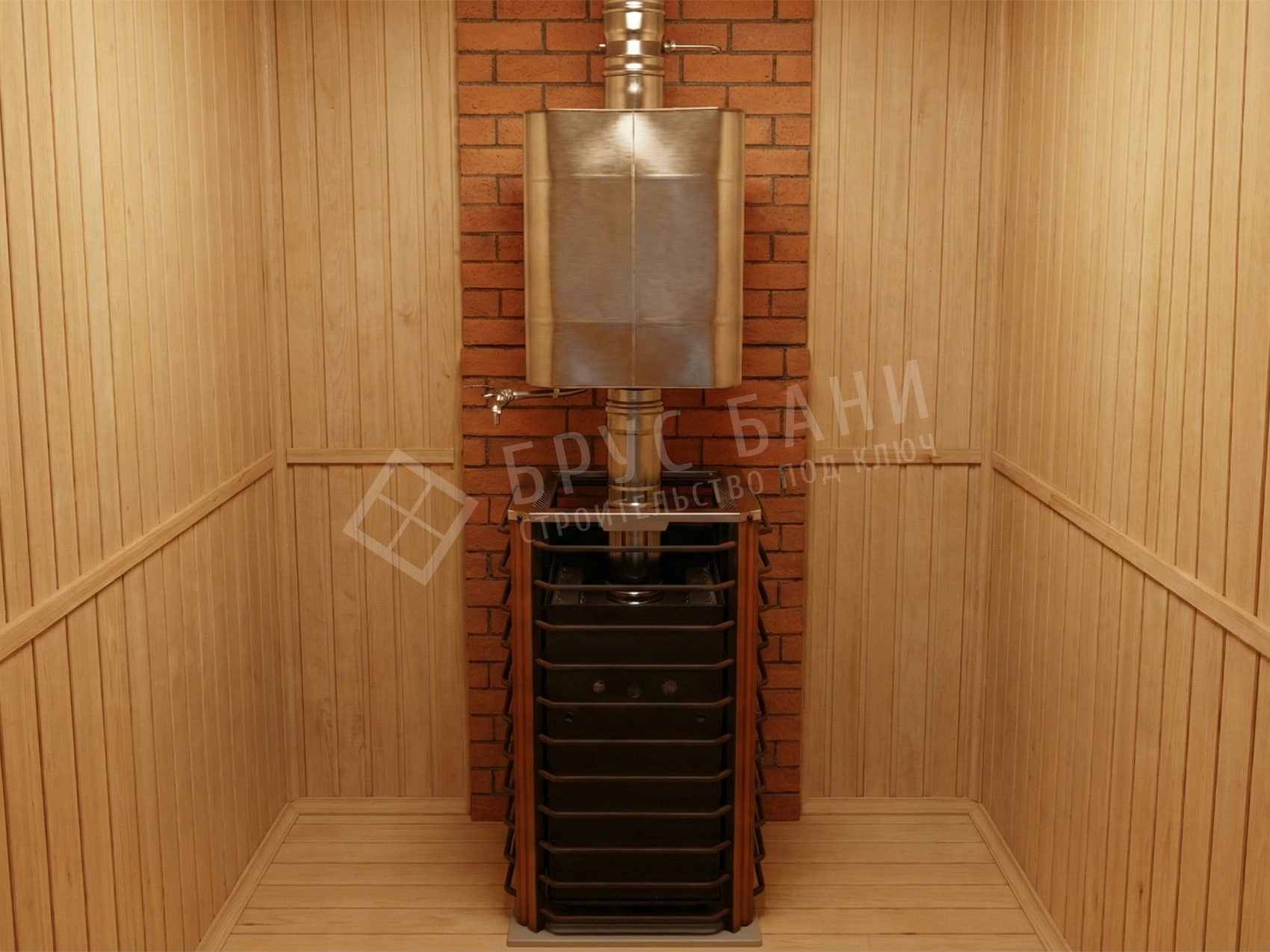 Печь с котлом самоварного типа