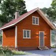 Баня из бруса 5x6 - фотография слева