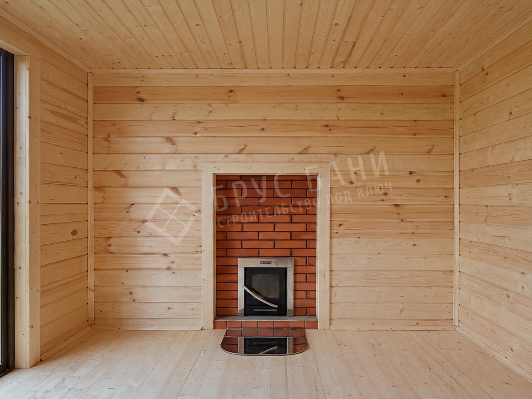 Внутренняя отделка в бане из бруса 4х5