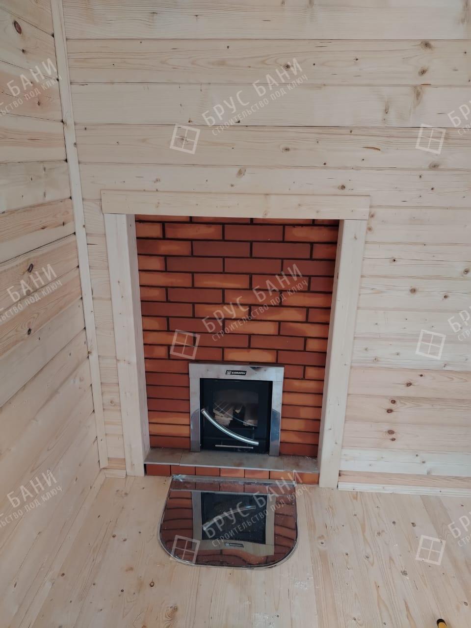 Печной портал в бане из бруса 3х6