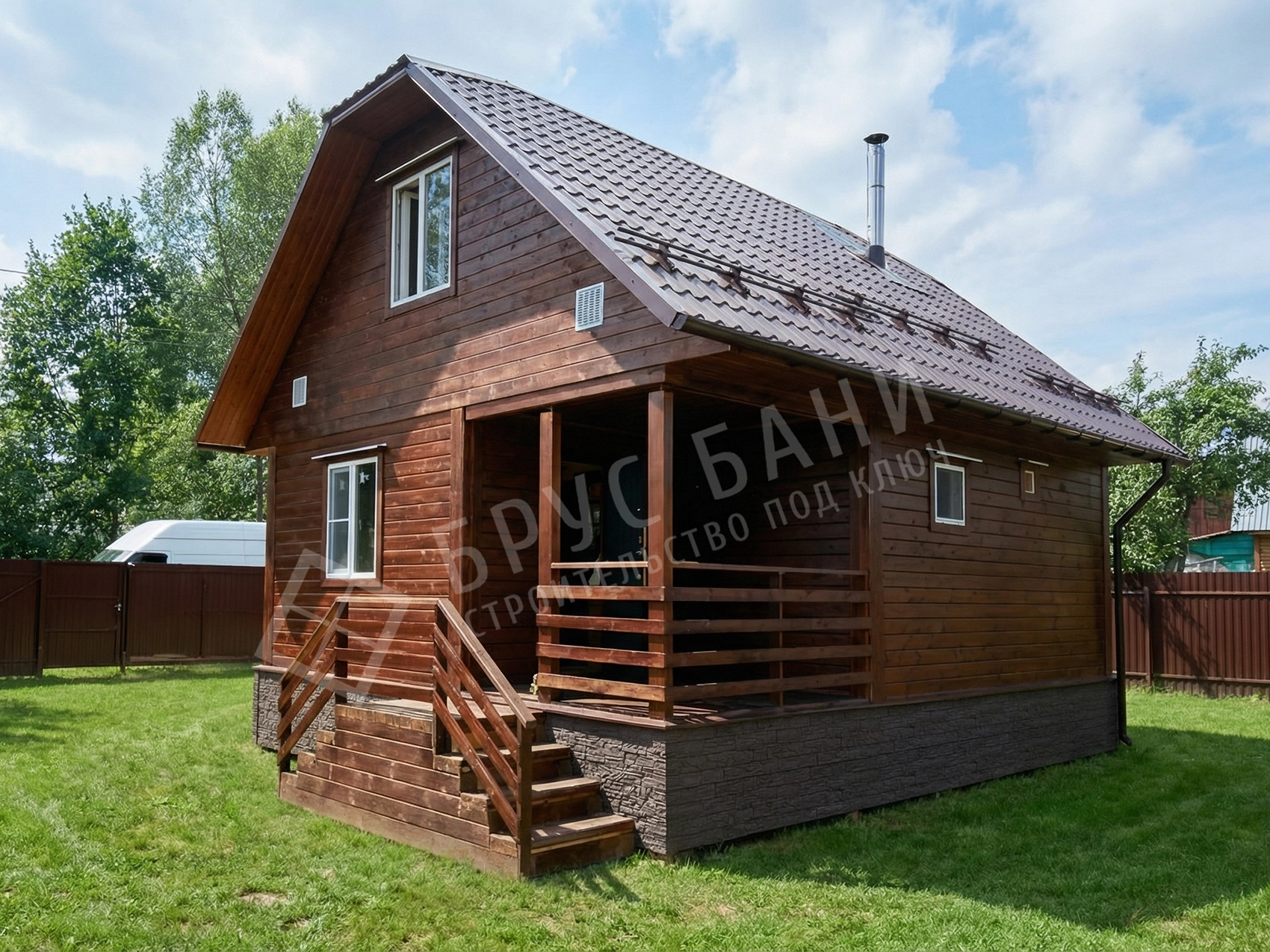 Баня из бруса с мансардой