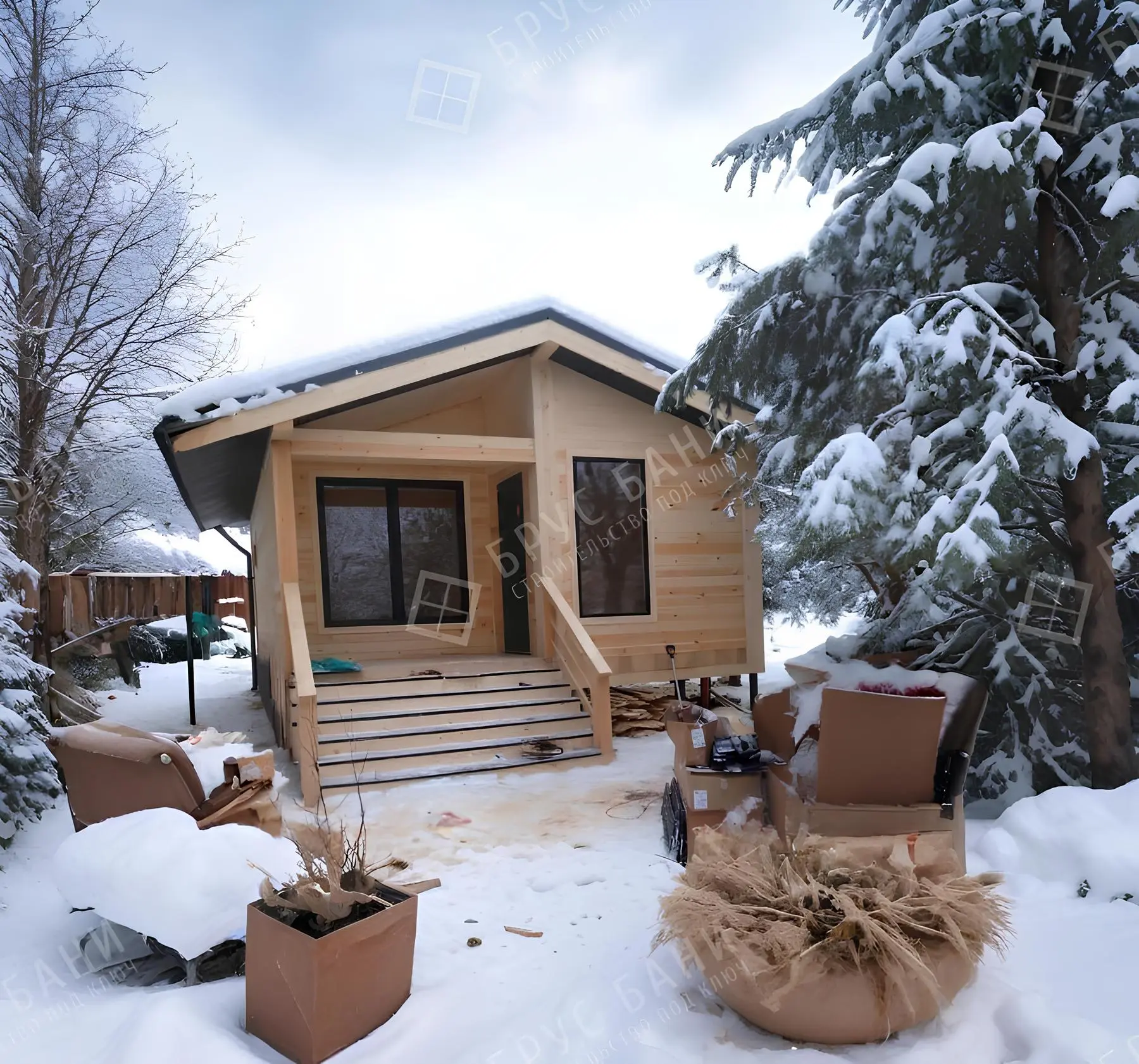 Баня из бруса 6х8