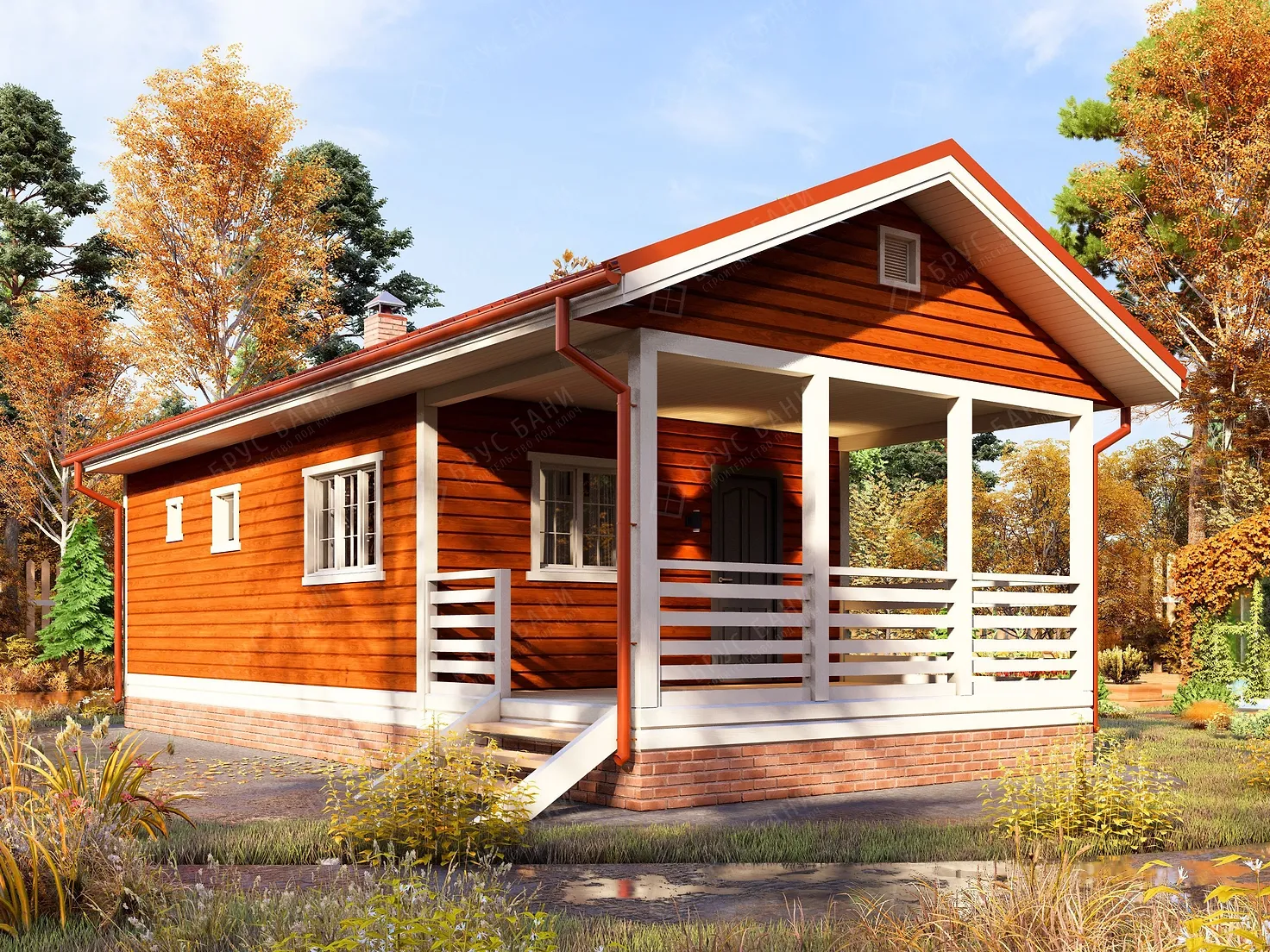 Каркасная баня 5x11