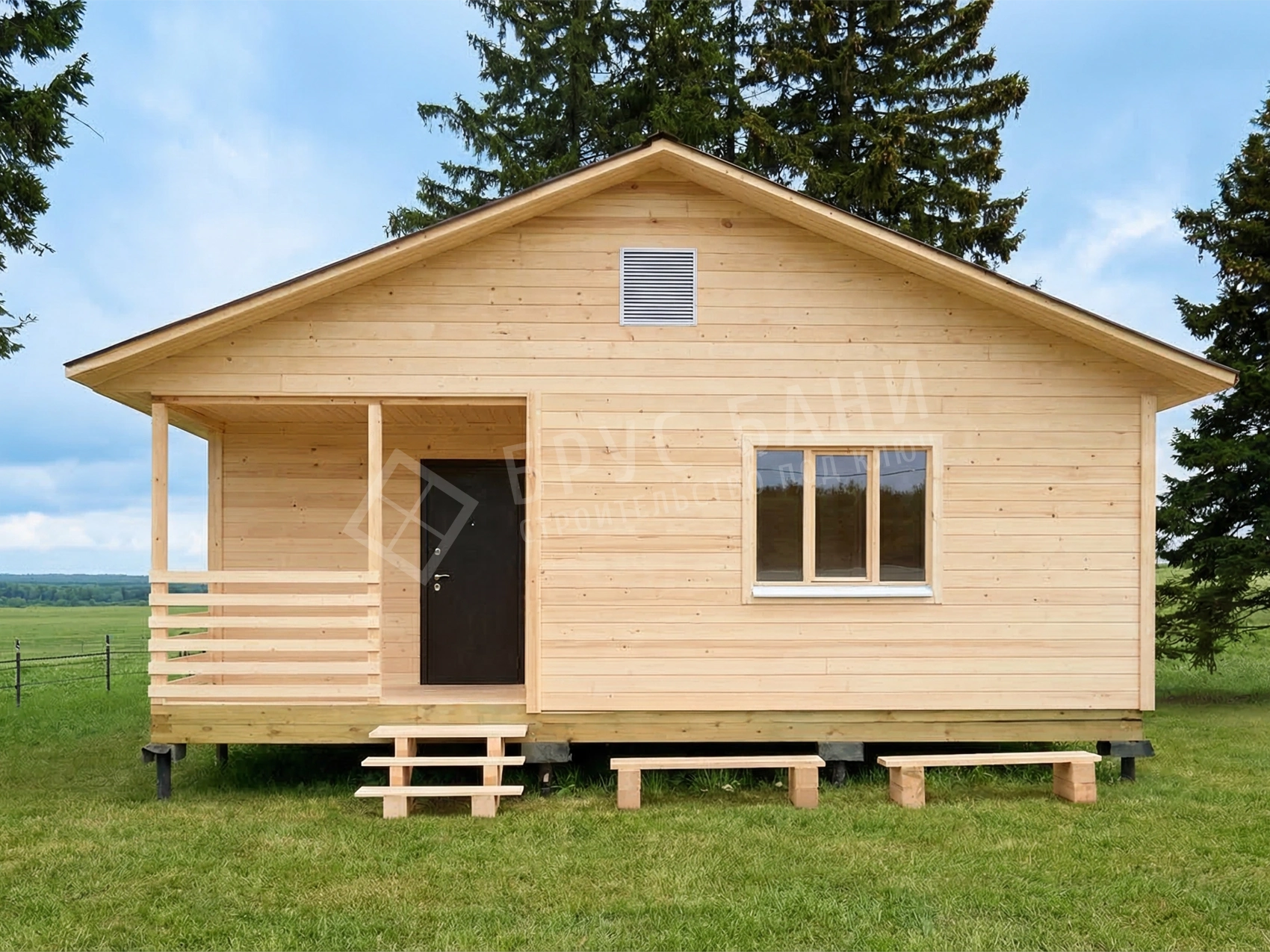 Каркасная баня 7х8