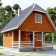 Баня из бруса 6x6 - фотография слева