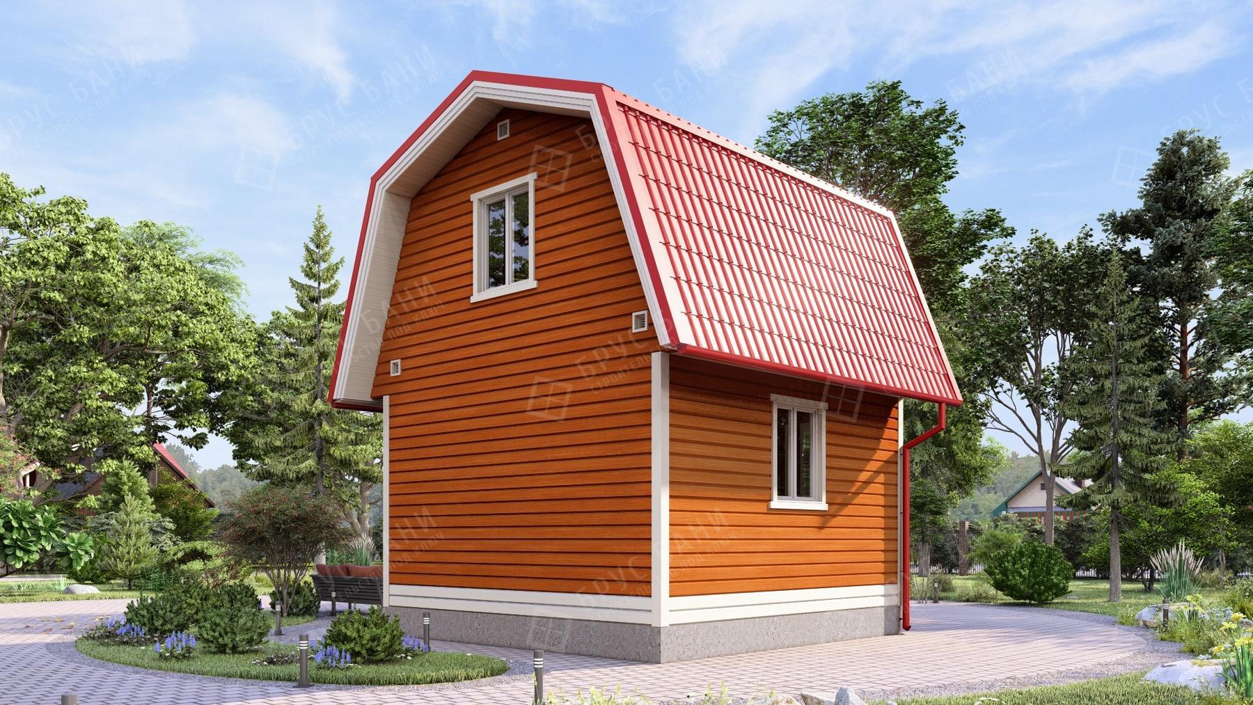 Каркасный дом 5x5 - фотография слева