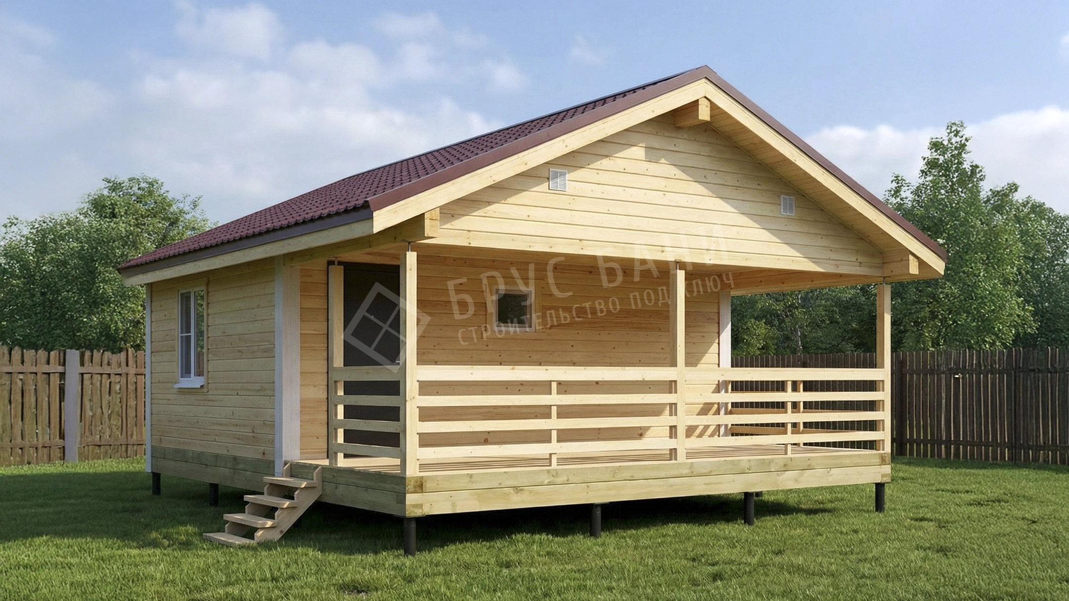 Баня из бруса 6х8 Ржев