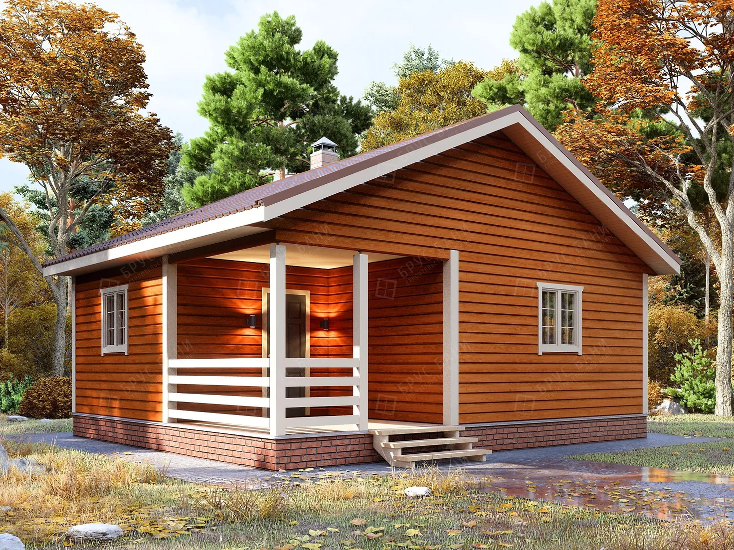 Каркасная баня 7x8