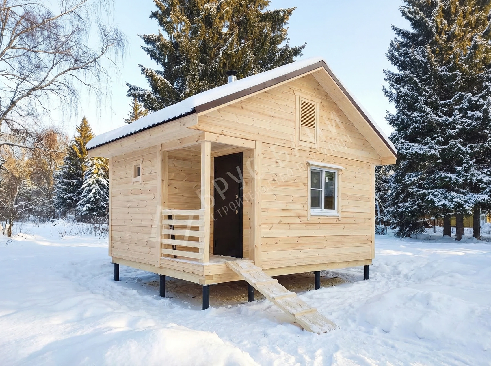 ▼ Каркасная баня 5х5 