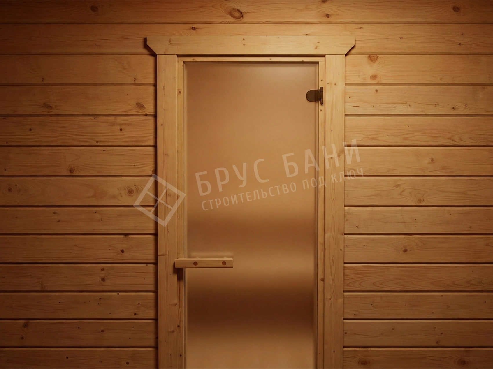 Дверь в моечную в бане из бруса 6х8,5