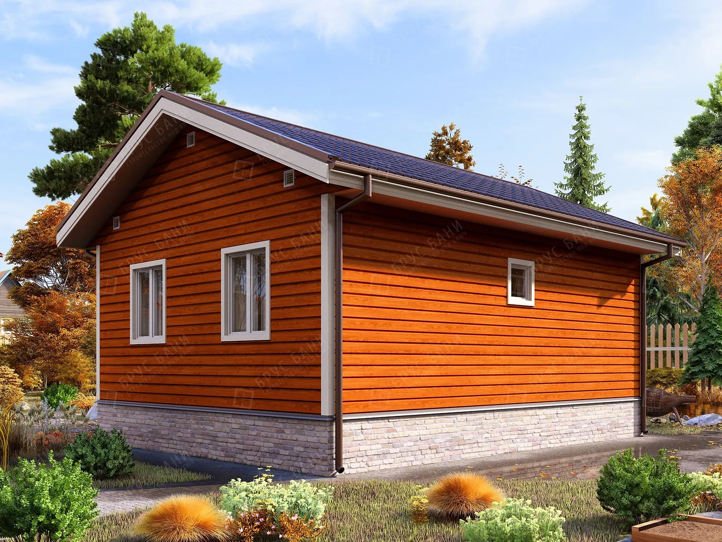 Дом из бруса 6x8 - фотография справа