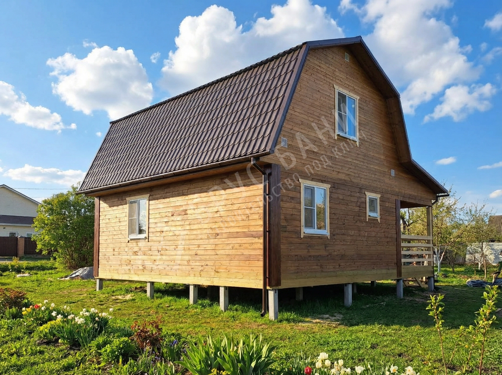 Дом из бруса вид сбоку