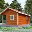 Баня из бруса 5x8 - фотография слева