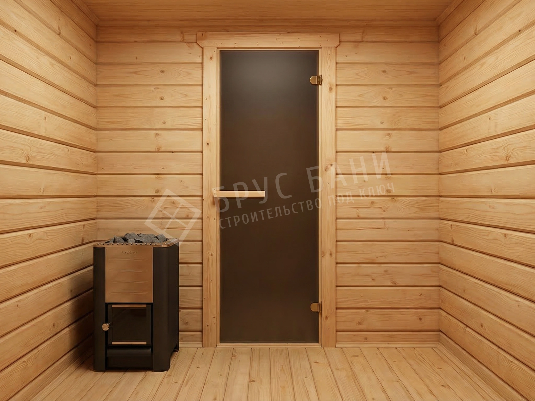 Стеклянная дверь в бане