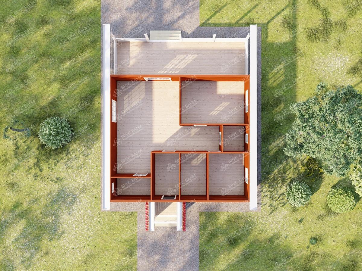 Дом из бруса 10x12 - планировка первого этажа