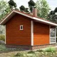 Баня из бруса 4.5x6 - фотография сзади