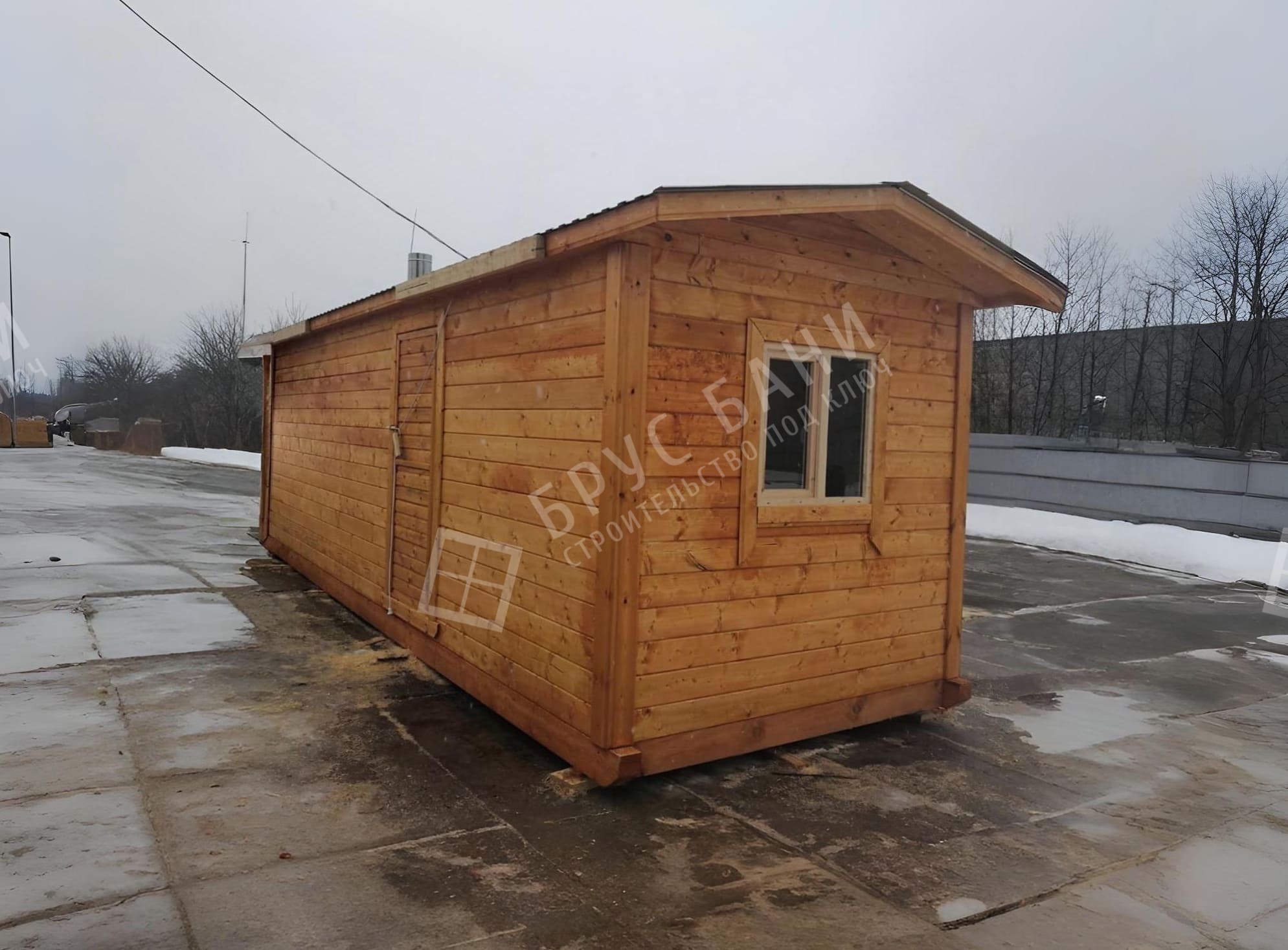 Готовая баня 2.3х7 Кама