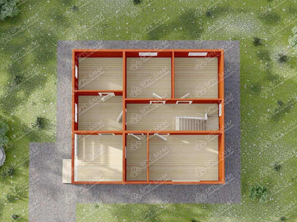 Дом из бруса 8x9 - планировка первого этажа