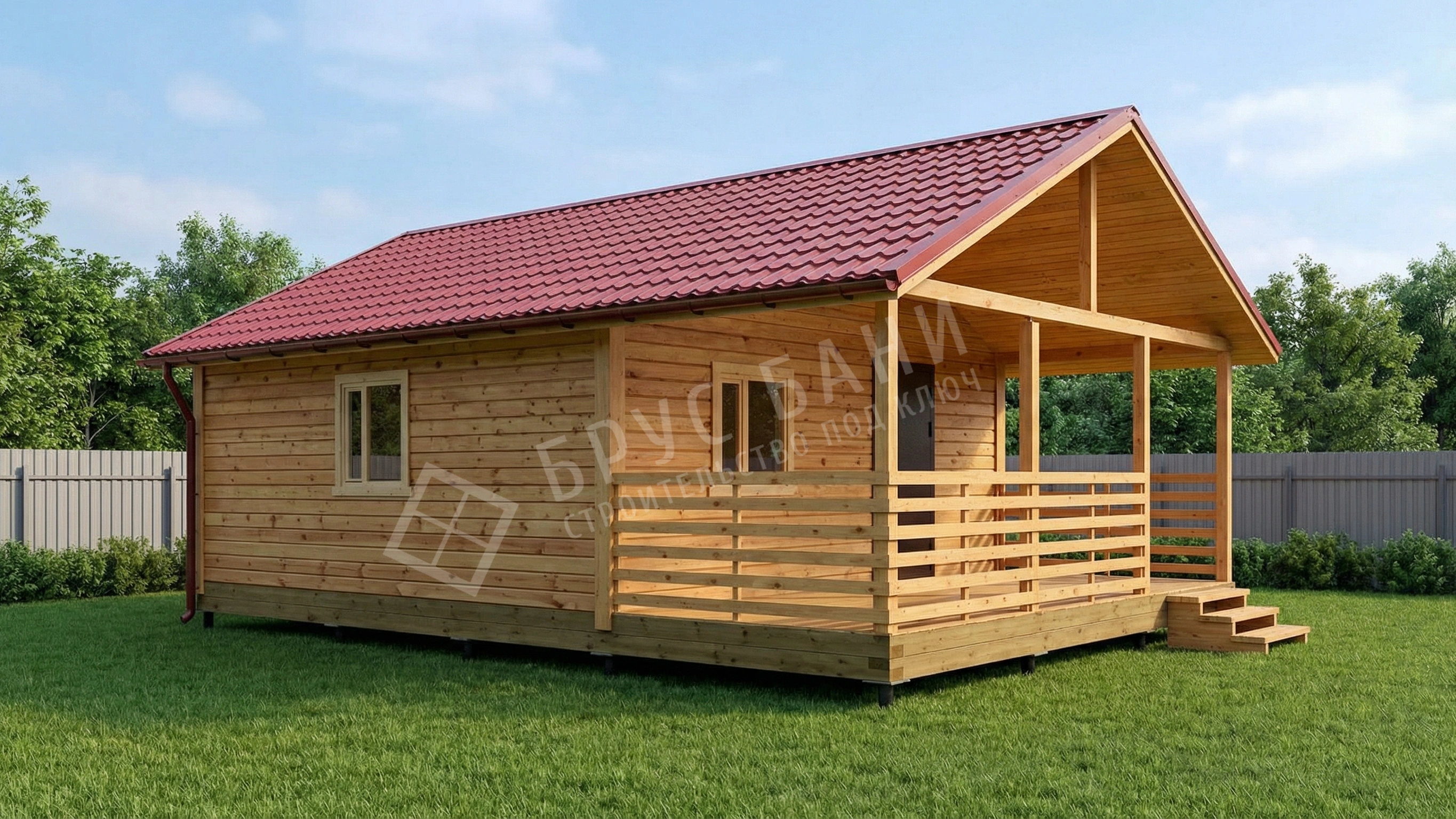 Баня из бруса 6х8.5 Кемь