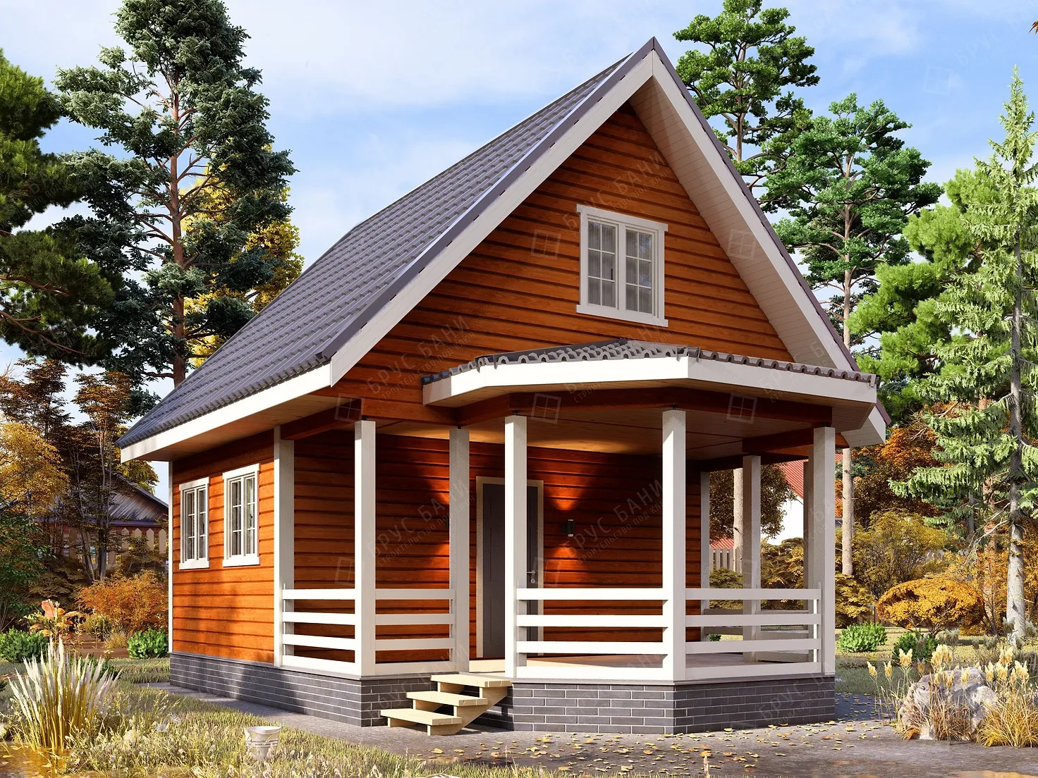 Каркасная баня 6x6