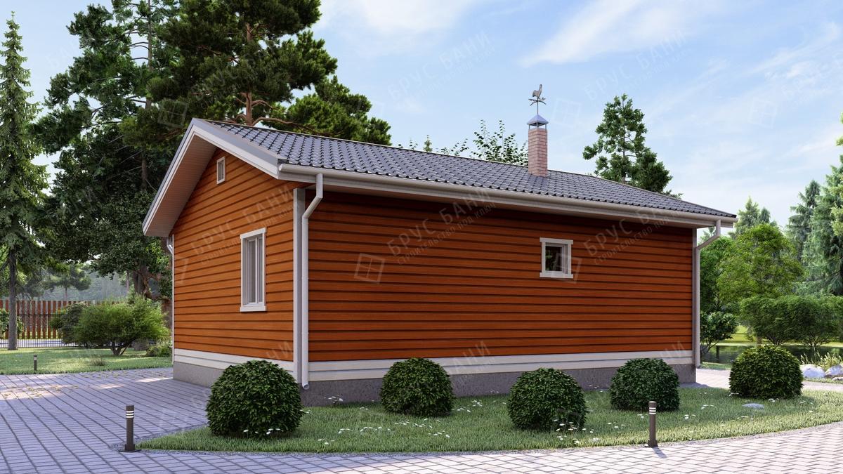 Баня из бруса 7x9 - фотография справа