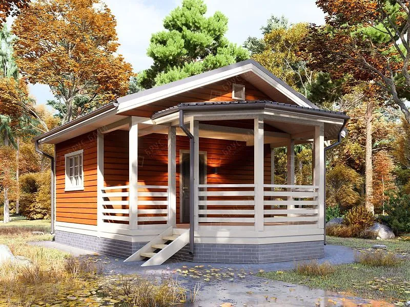 Баня из бруса Одинцово 2 6x8