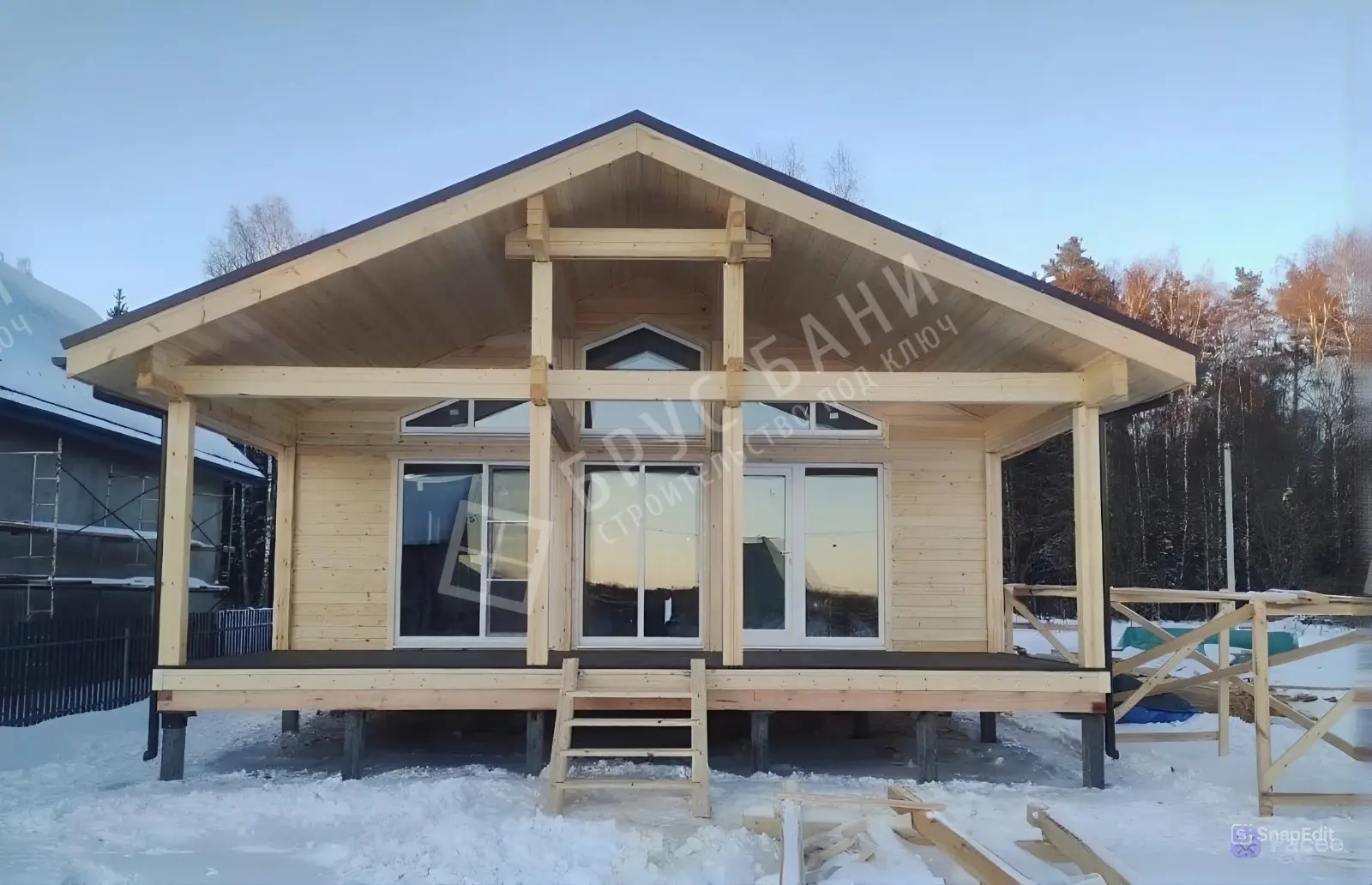 Каркасная баня 9х14