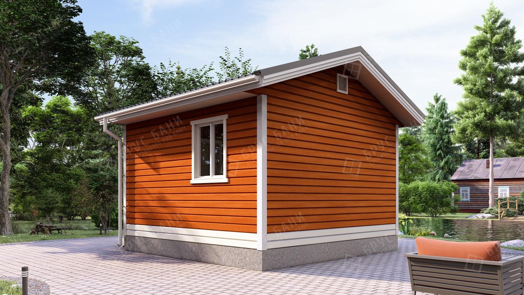 Каркасный дом 5x5 - фотография сзади