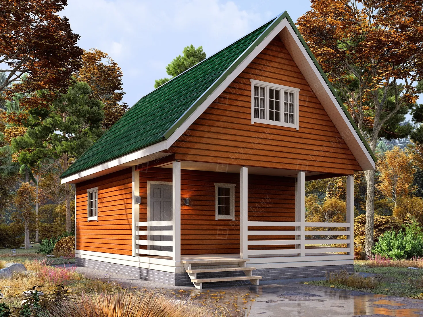 Баня из бруса 6x8.5 