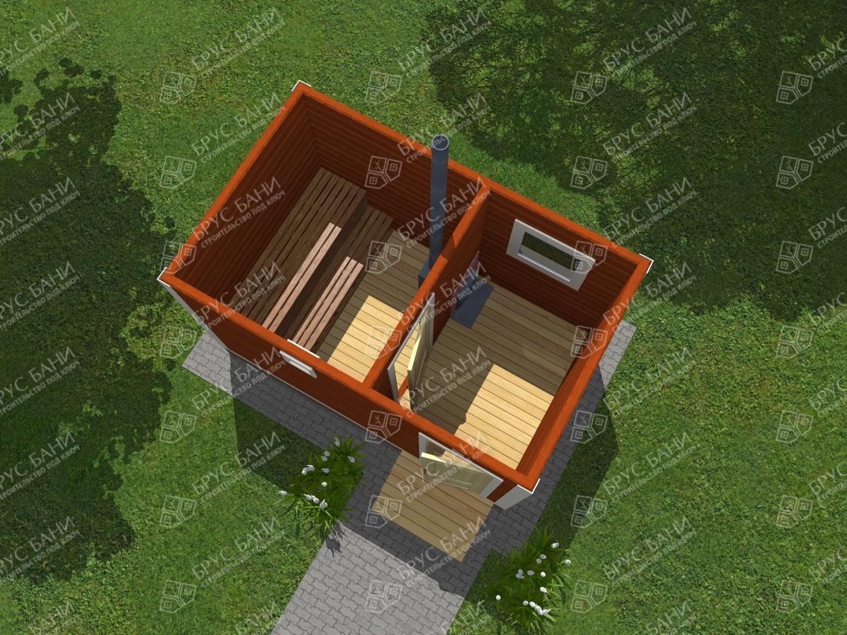 Каркасная баня 2x4 - планировка первого этажа