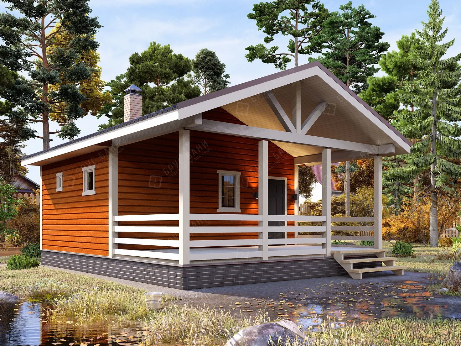 Баня из бруса 6x8 