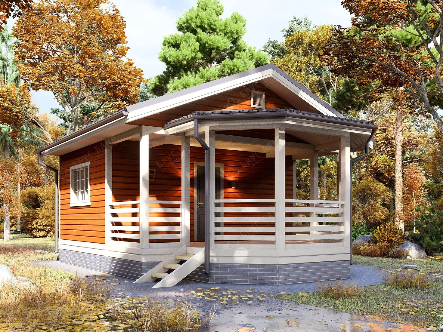 Баня из бруса 6x8 