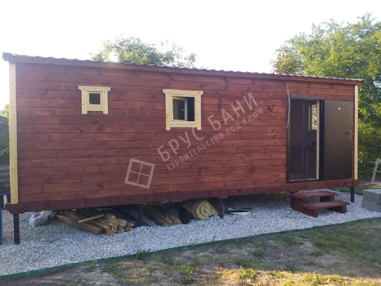 Готовая баня 2.3х7 Кама
