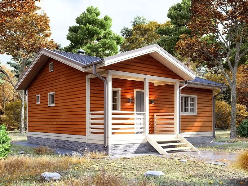 Баня из бруса Каменка 7x9