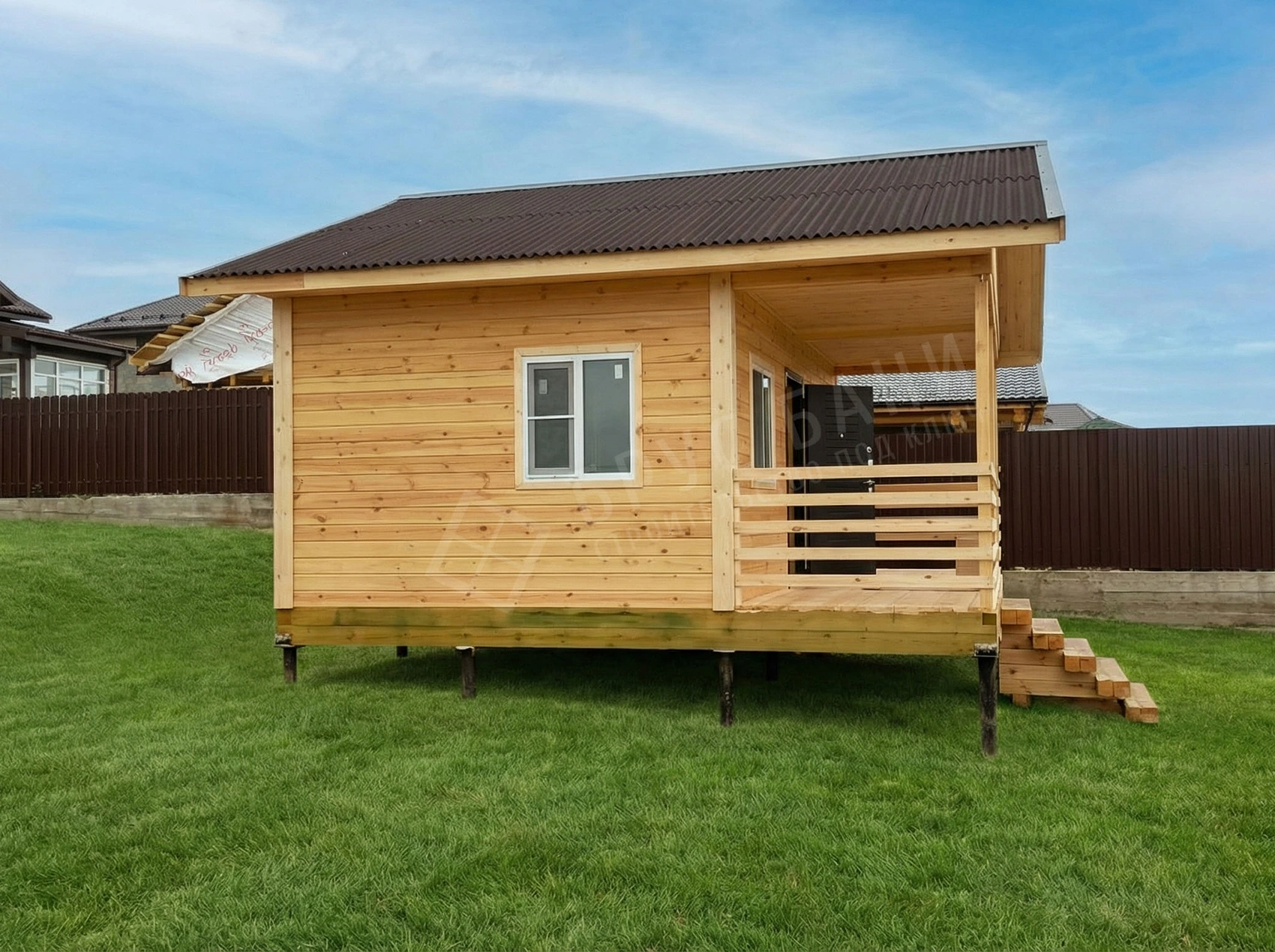 Баня из бруса вид сбоку