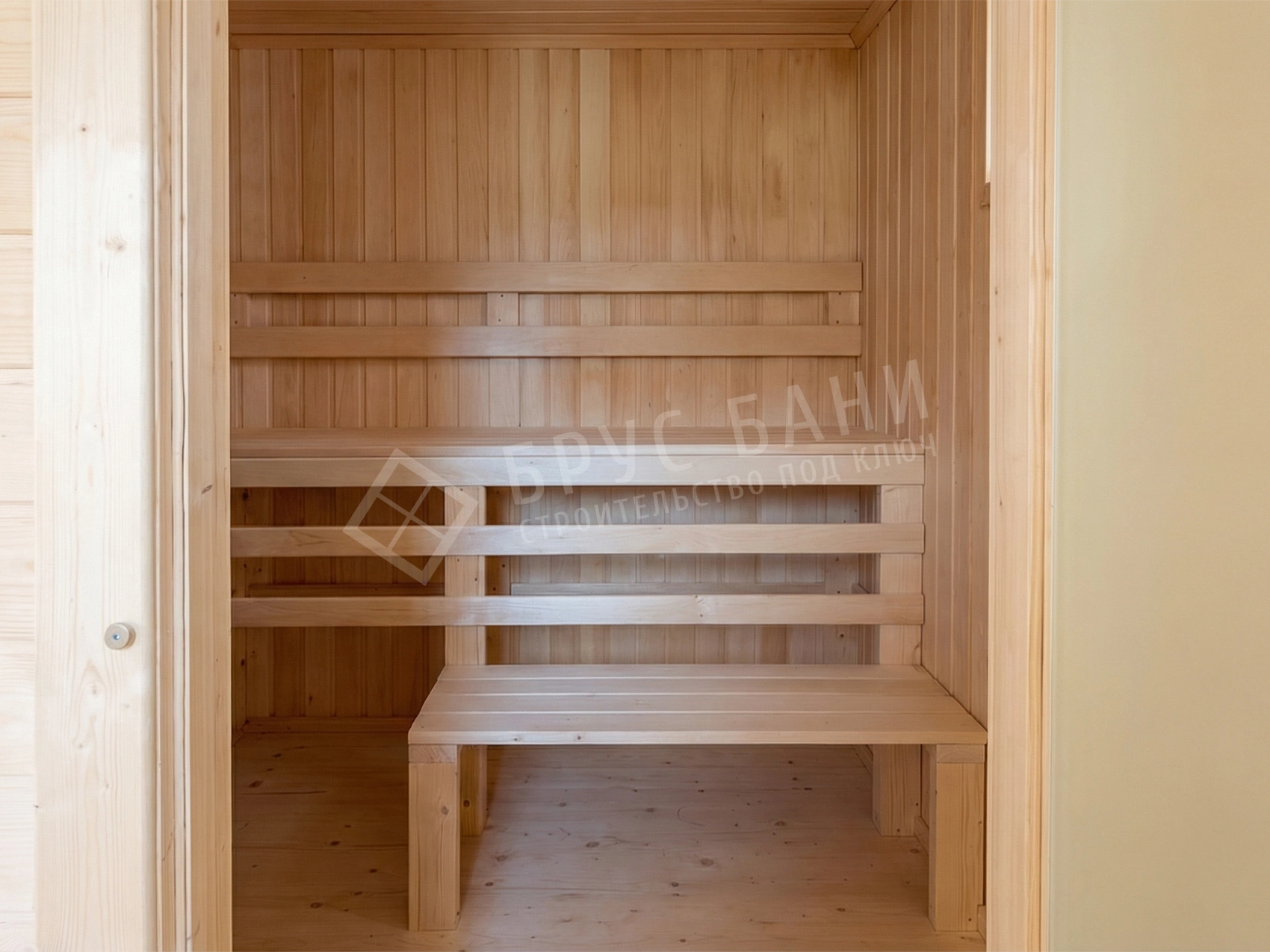 Полки в бане из бруса 4х5
