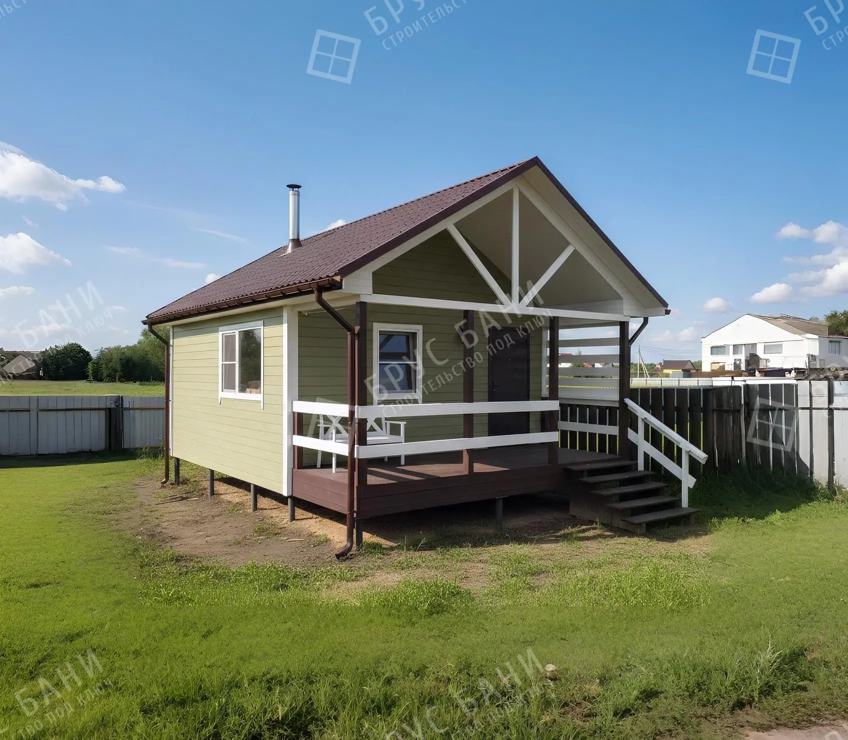 Каркасная баня 5х8