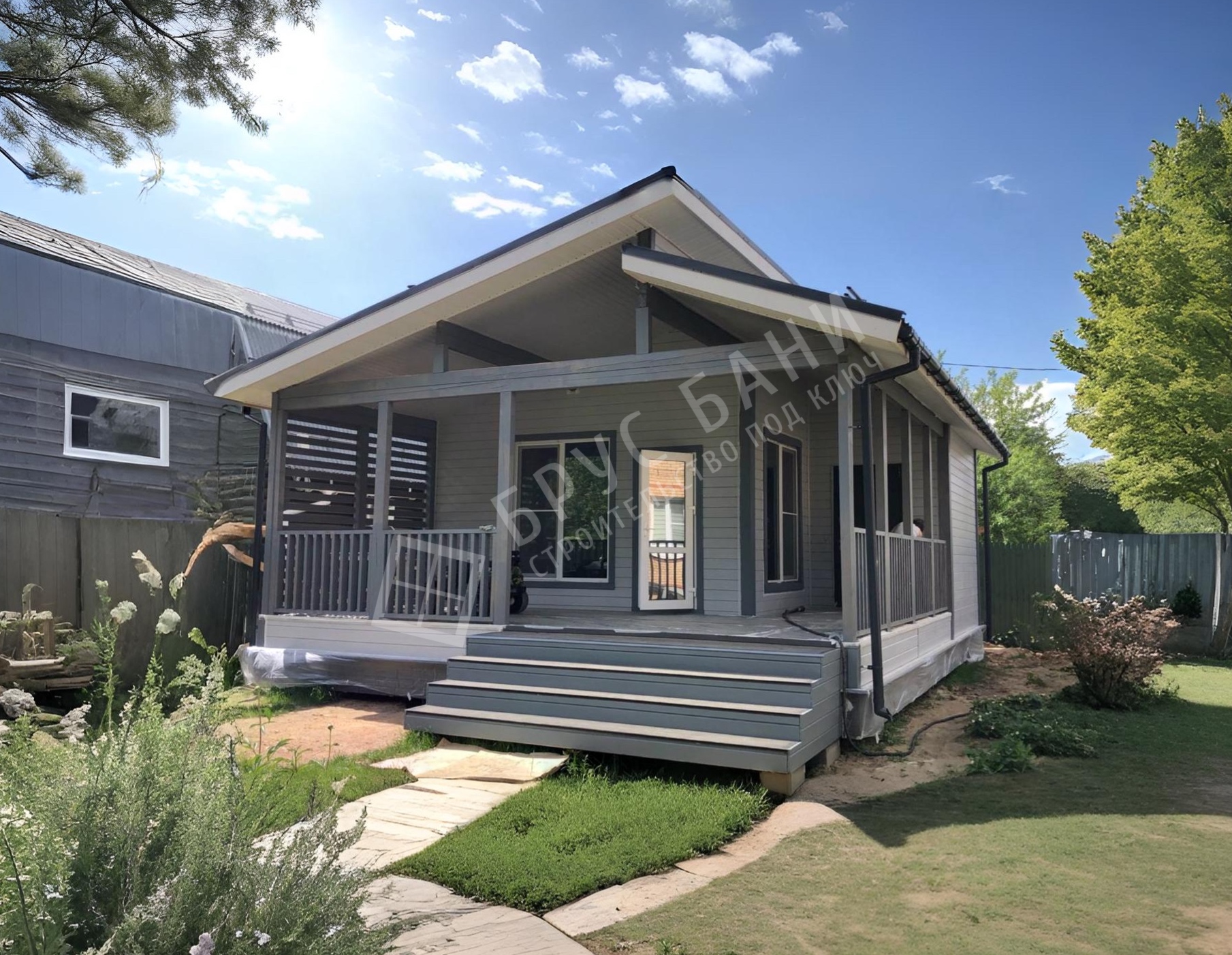 Каркасная баня 7х9 Индивидуальный проект