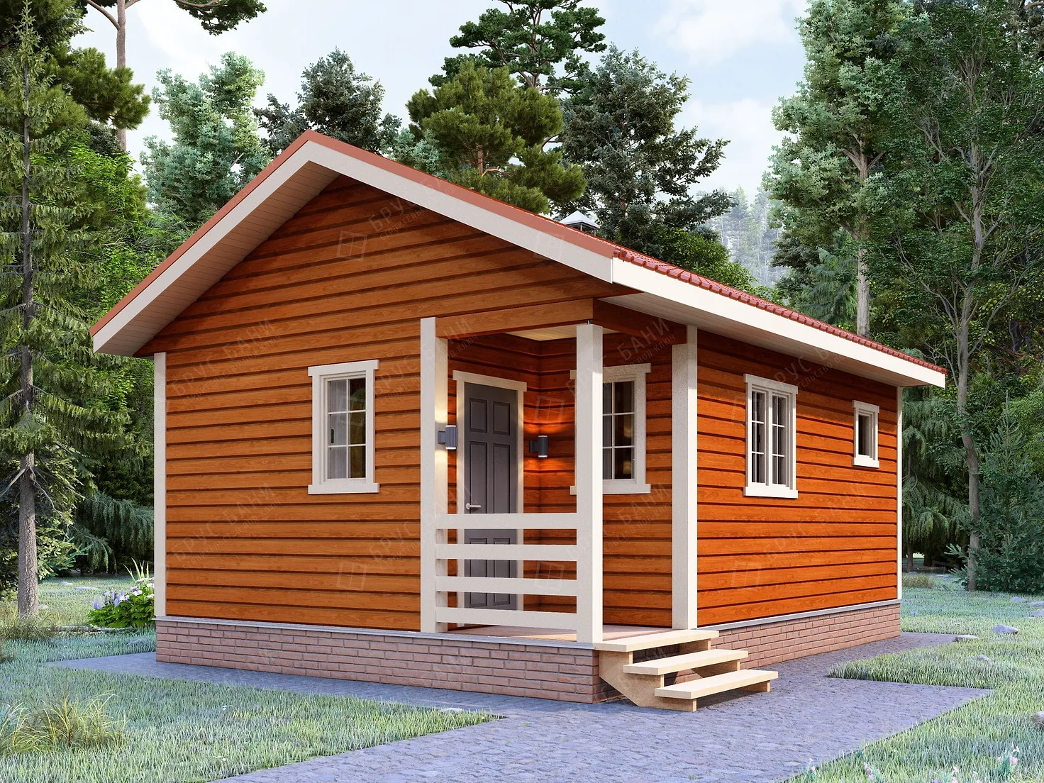 Каркасная баня 5x7