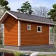 Баня из бруса 3x6 - фотография сзади
