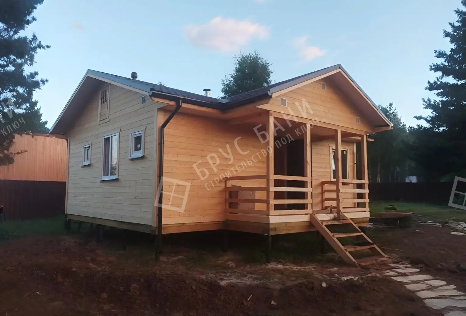 Каркасная баня 6х8