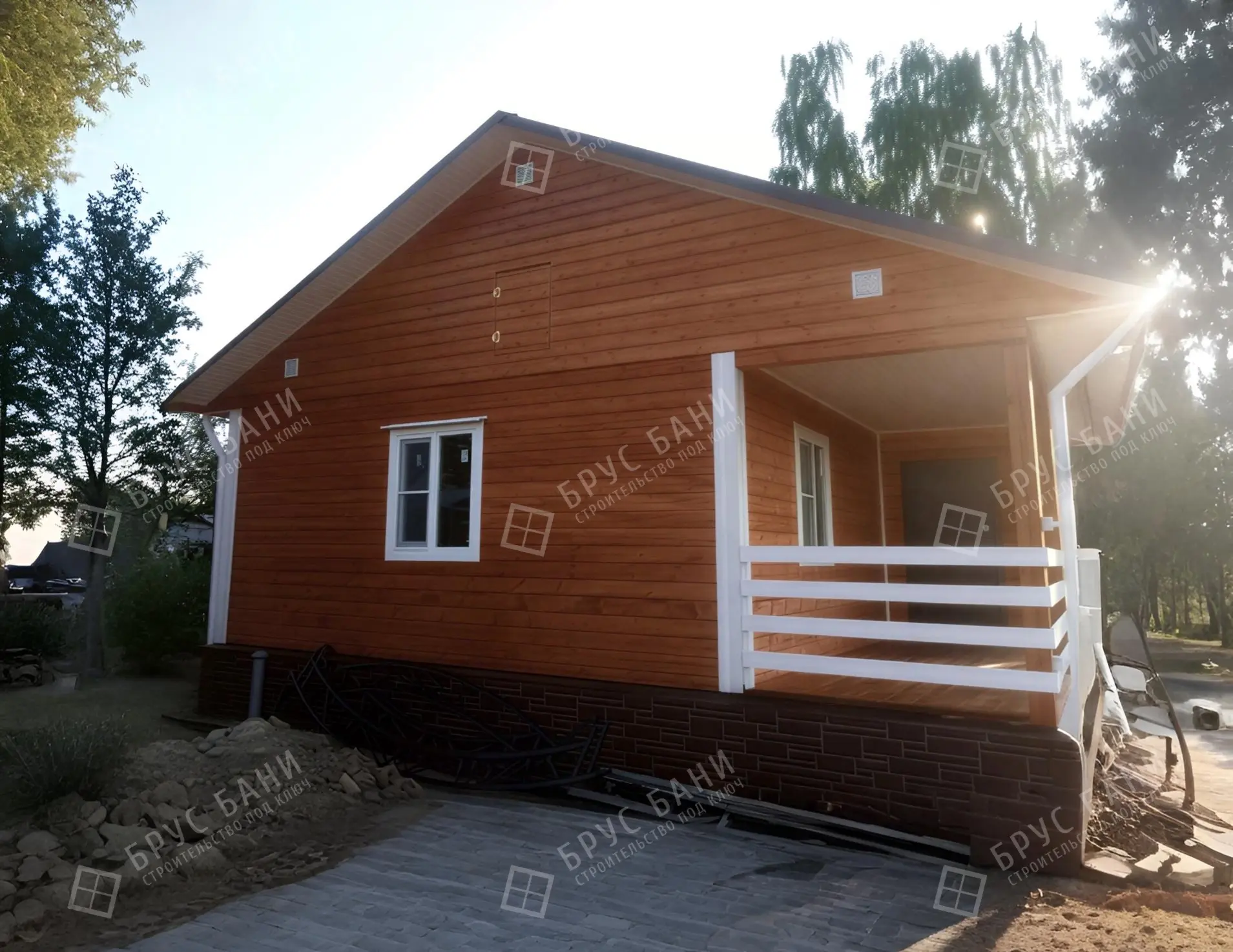 Дом из бруса 8х10 с террасой