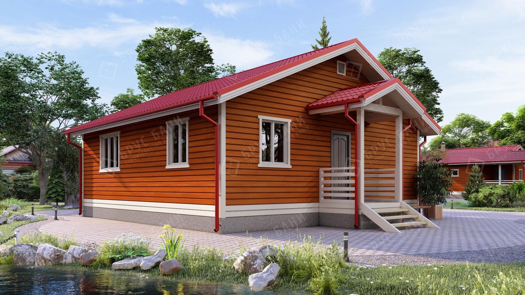 Каркасный дом 9x9 - фотография слева