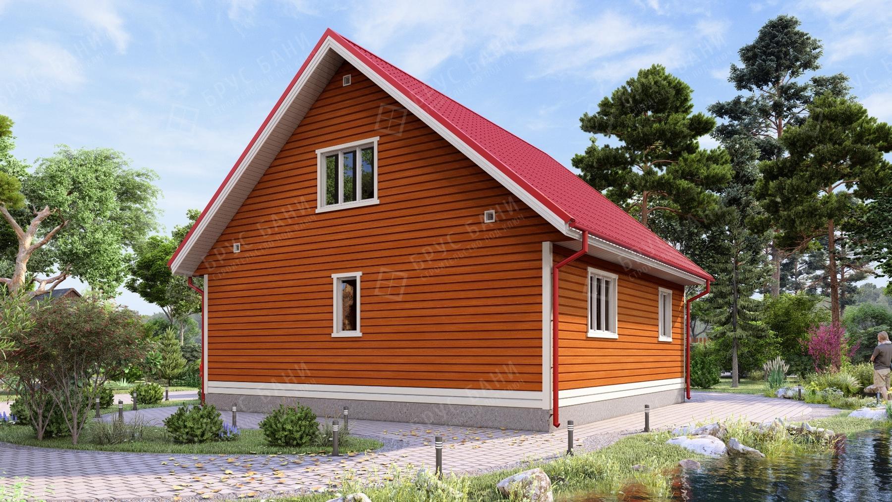 Каркасный дом 9x9 - фотография сзади