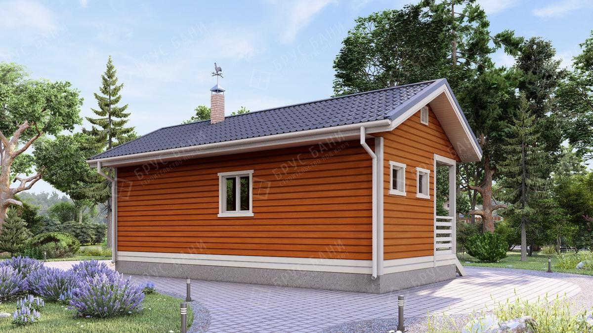 Баня из бруса 4.5x9 - фотография справа