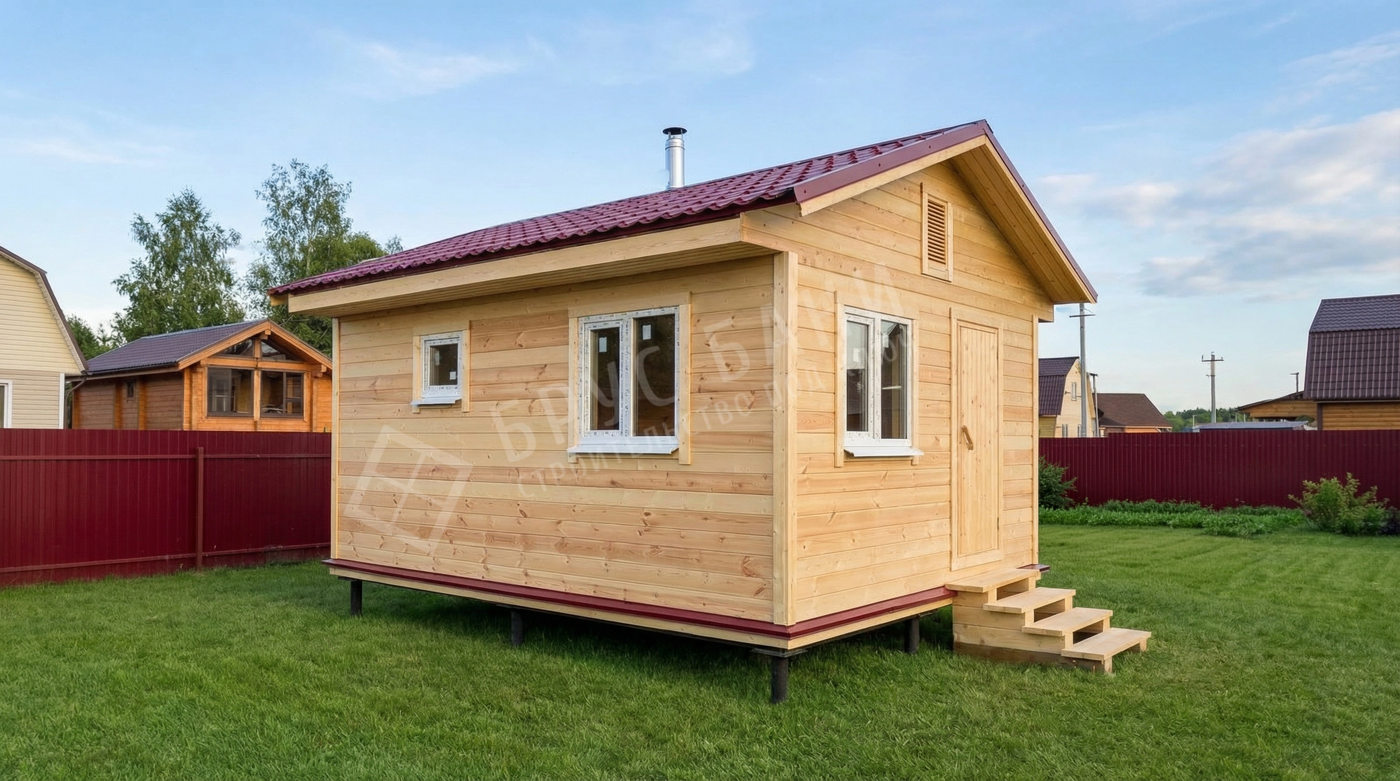 Каркасная баня 4х5 Луга