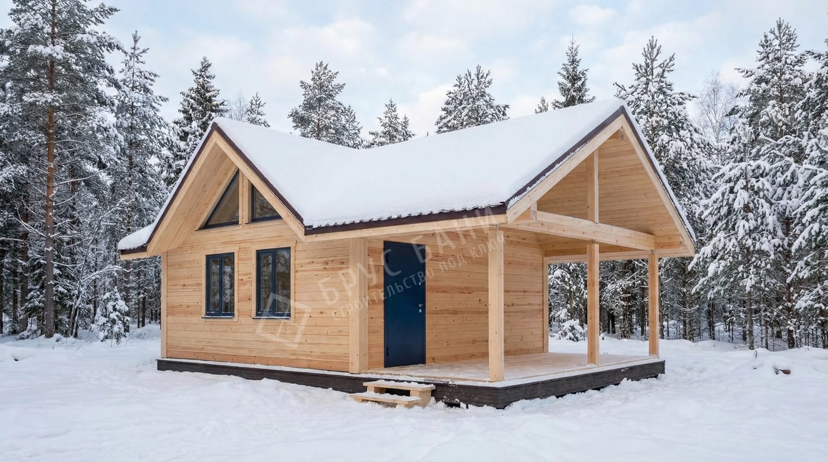 Каркасная баня 6х6 Индивидуальный проект