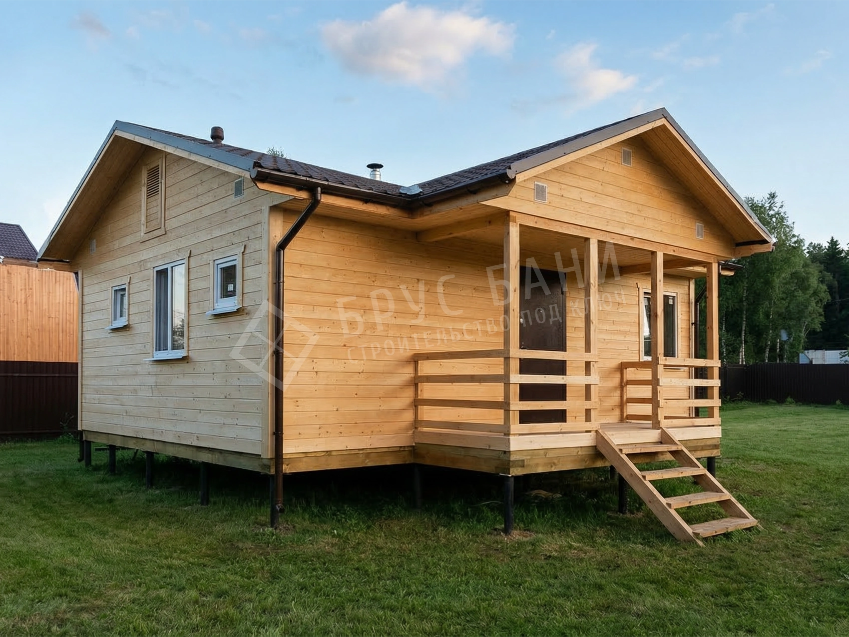 Каркасная баня 6х8